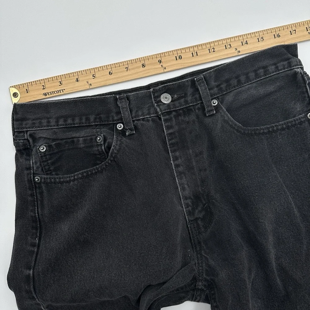 Levi's 505 Jeans Mens 36x34 Black Medium Wash Straight Regular Pants Levis‎